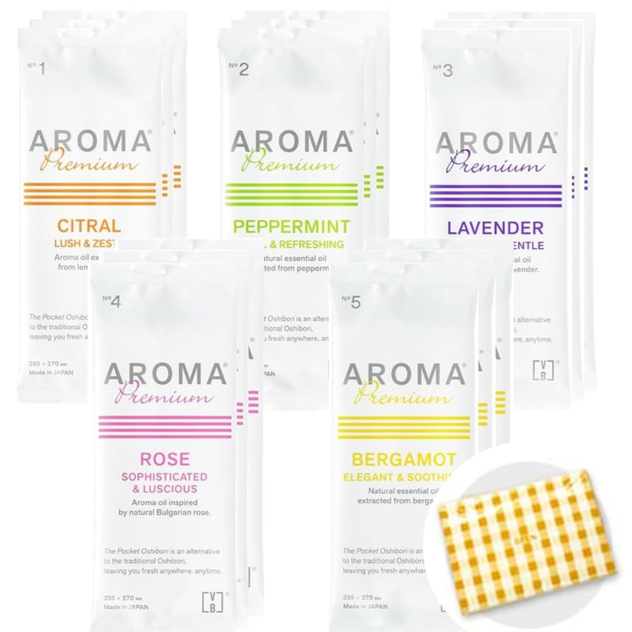 アロマプレミアムおしぼり　143.点セット Amazon.co.jp: 【セット品】アロマプレミアム おしぼり 5種各3本